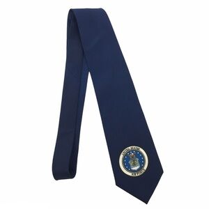 United States Air Force Tie Logo Emblem Eagle Stars Navy Blue Military Parquet